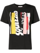 Portspure Squeezed Ideas Print T-shirt - Black