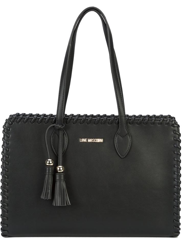 Love Moschino Whipstitch Tote Bag - Black
