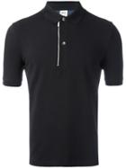 Armani Collezioni Zip Detail Polo Shirt, Men's, Size: Large, Black, Cotton/spandex/elastane