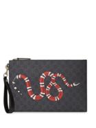 Gucci Gg Pouch With Kingsnake - Black