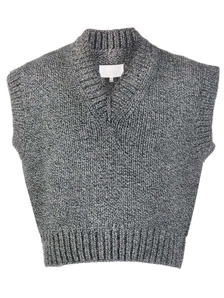 Maison Margiela Cropped Sleeveless Sweater - Grey