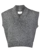 Maison Margiela Cropped Sleeveless Sweater - Grey