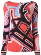 Emilio Pucci Monogram Print Blouse, Women's, Size: 44, Viscose/silk