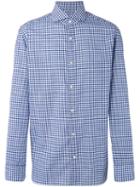 Borrelli Checked Shirt, Men's, Size: 42, Blue, Cotton