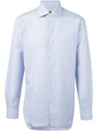 Barba Striped Shirt, Men's, Size: 42, Blue, Cotton/linen/flax