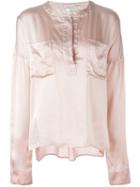 Faith Connexion Loose Fit Blouse, Women's, Size: M, Pink/purple, Silk