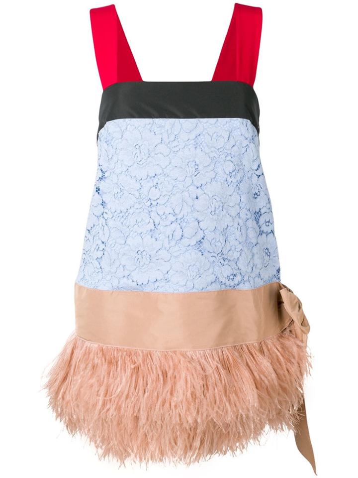 Nº21 Colour-block Flared Mini Dress - Blue