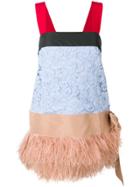 Nº21 Colour-block Flared Mini Dress - Blue