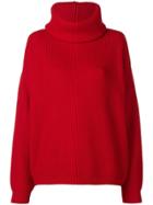 Opportuno Kora Turtleneck Ribbed Sweater - Red