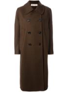 Marni Double Breasted Coat, Women's, Size: 44, Brown, Nylon/virgin Wool