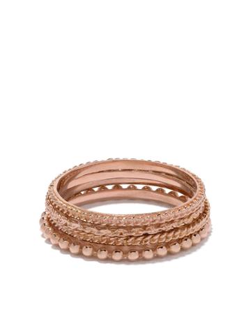 Wouters & Hendrix Gold 18kt Gold Four Ring Set - Pink Gold
