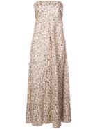 Zimmermann Melody Strapless Leopard Print Dress - Brown