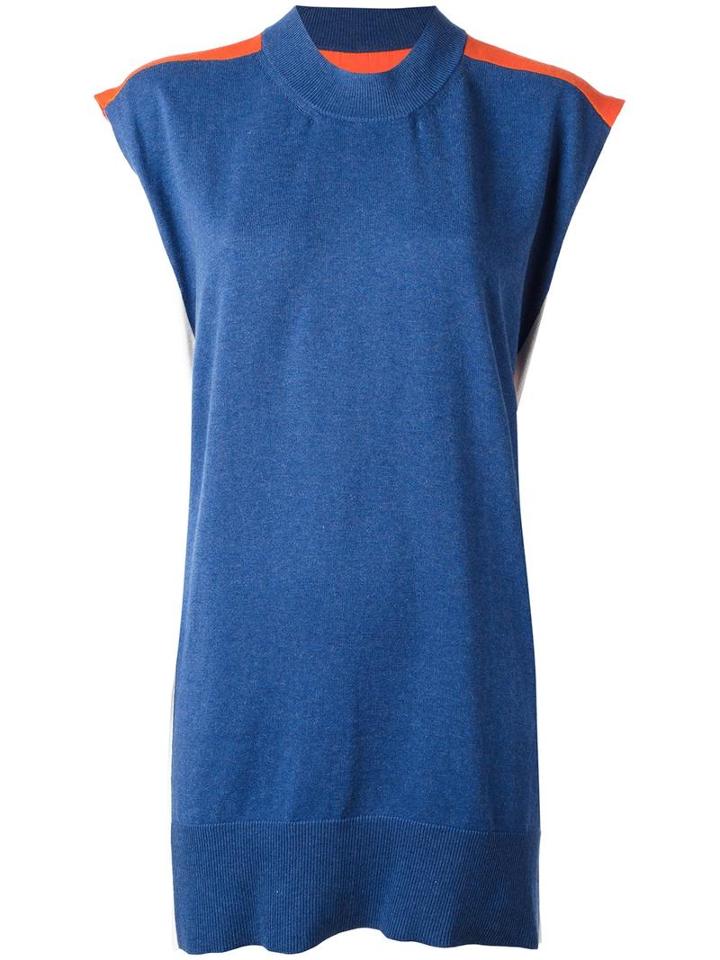Mm6 Maison Margiela Knitted Tank Dress, Women's, Size: Xs, Blue, Cotton