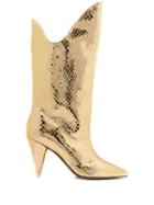 Attico Cone Heel Boots - Gold