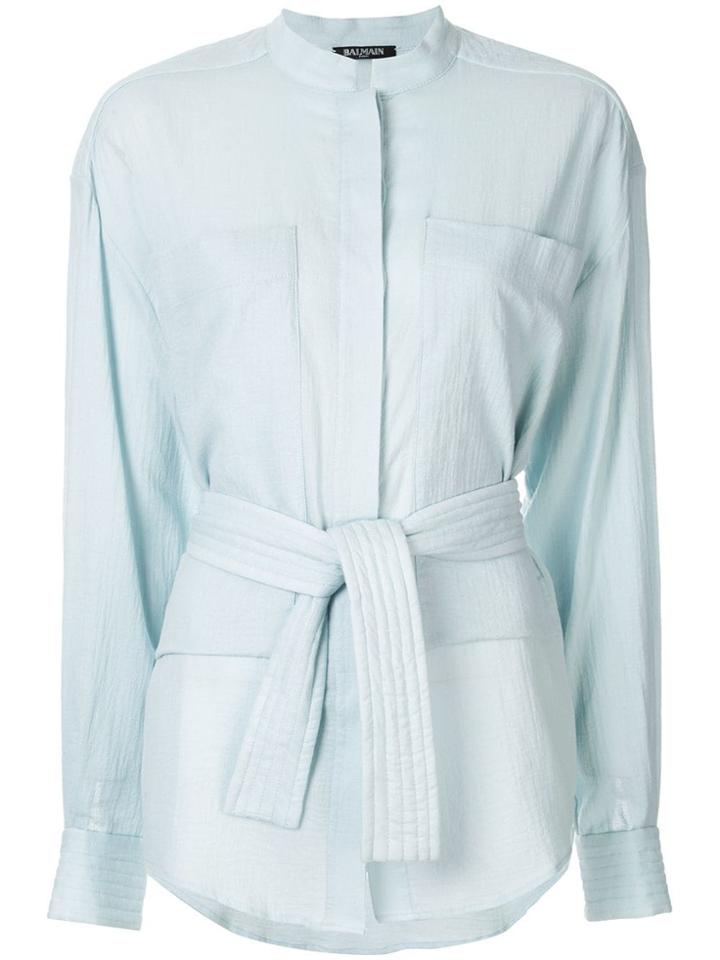 Balmain Belted Blouse - Blue