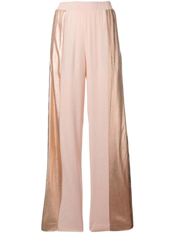 Nude Sequin Track Trousers - Pink