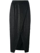 Self-portrait Beaded Detail Skirt, Women's, Size: 8, Black, Polyester/spandex/elastane