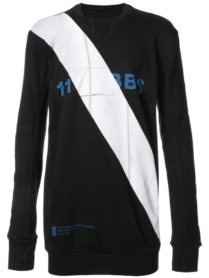 11 By Boris Bidjan Saberi Diagonal Logo Sweatshirt - Black