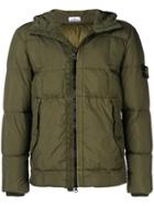 Stone Island Zip Front Padded Jacket - Green