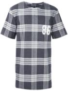 Helmut Lang Plaid T-shirt, Men's, Size: Medium, Grey, Cotton/spandex/elastane