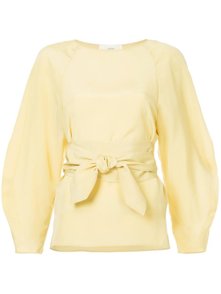 Cyclas Belted Blouse - Yellow & Orange