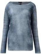 Avant Toi Blurry Stripes Jumper, Women's, Size: Xs, Blue, Linen/flax/polyamide