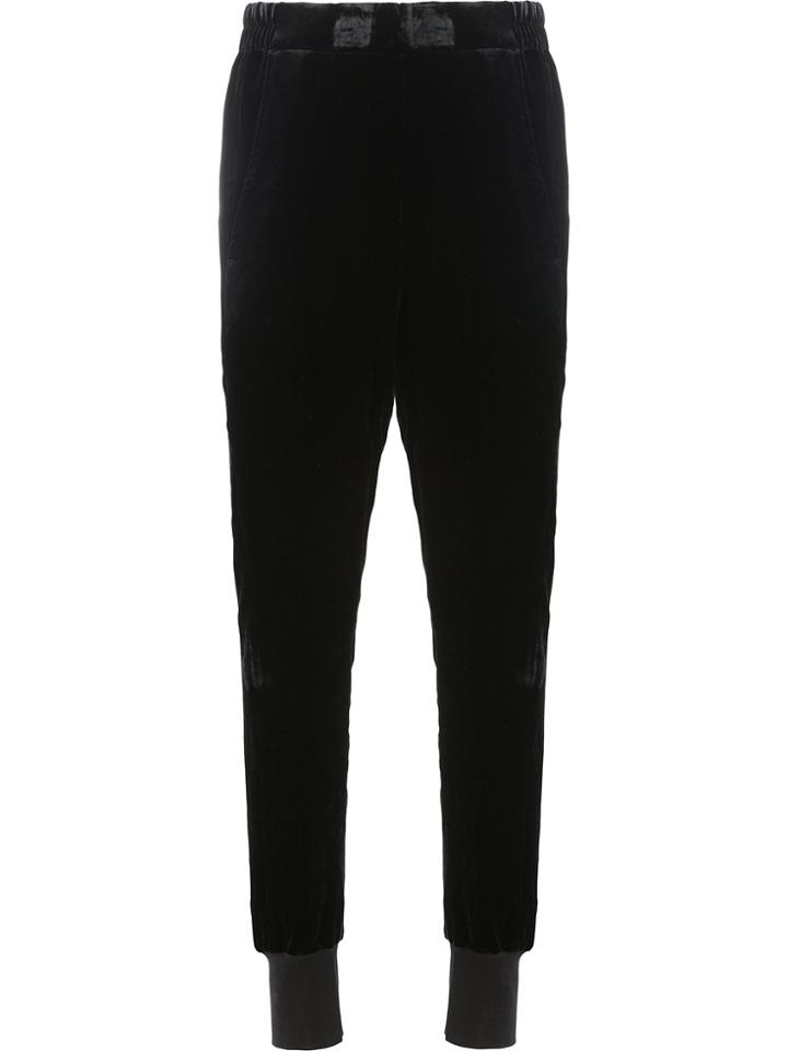 Ann Demeulemeester Velvet Track Pants - Black