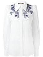 Roberto Cavalli Embroidered Shirt, Women's, Size: 40, White, Cotton/silk