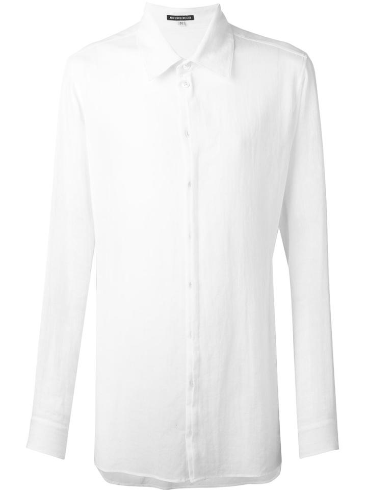 Ann Demeulemeester Blanche Longline Shirt, Men's, Size: Small, White, Cotton