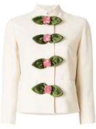 Gucci Rose Embellished Jacket - Neutrals