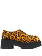Marni Leopard Print Lace-up Shoes - Brown