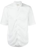 Marni Ruched Short Sleeve Shirt, Men's, Size: 48, White, Cotton