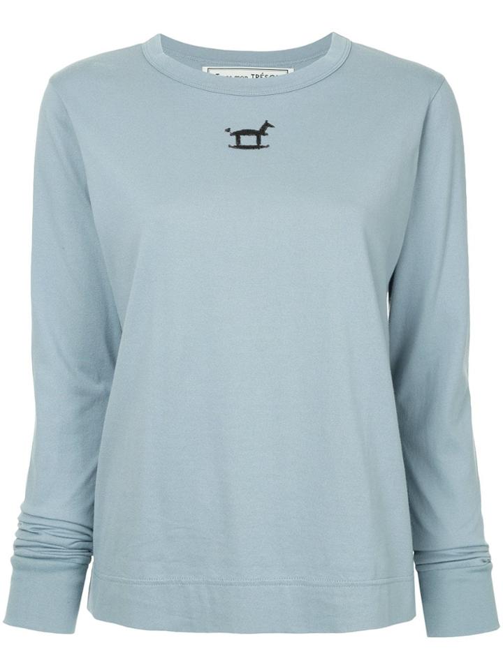 Tu Es Mon Trésor Rocking Horse Long Sleeve T-shirt - Blue