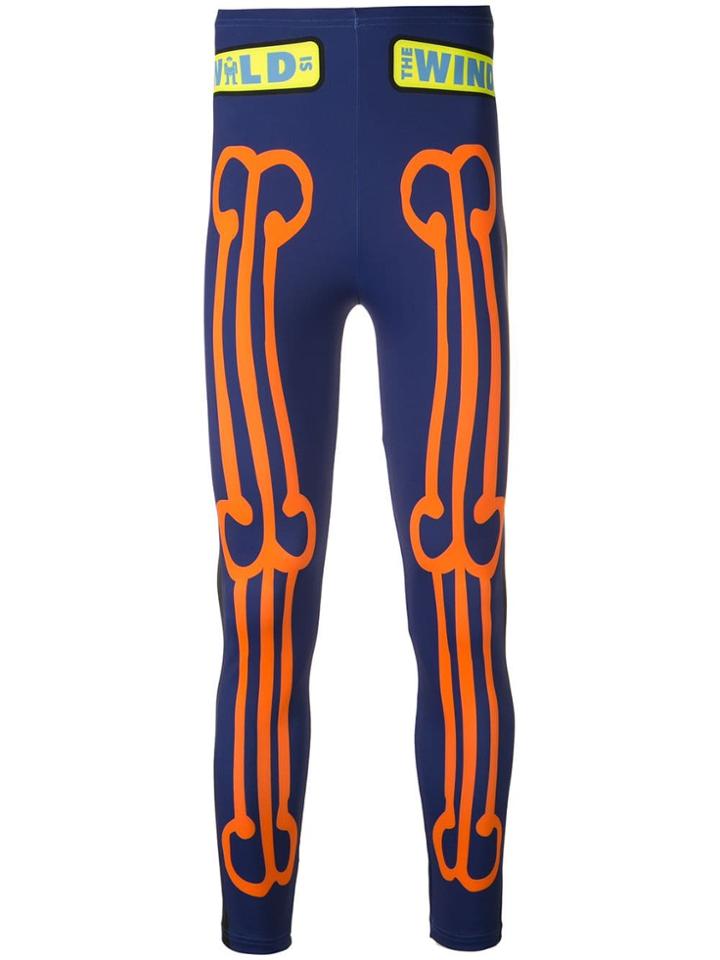 Walter Van Beirendonck Skeleton Bike Leggings - Blue