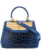 Rula Galayini Mini Amelie Crocodile Embossed Bag - Blue