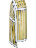 Monse - Sequin Chiffon Skirt - Women - Silk - 2, Yellow/orange, Silk