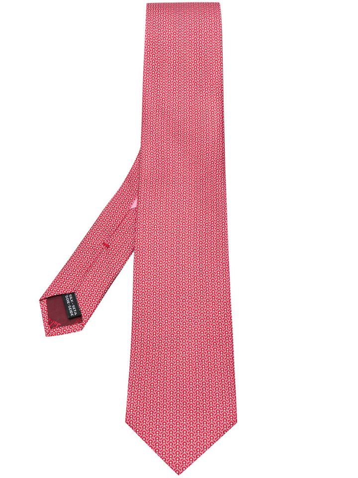 Salvatore Ferragamo Circle Print Tie - Pink & Purple