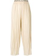 Forte Forte Pleated Cropped Trousers - Nude & Neutrals
