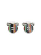 Paul Smith Striped Button Cufflinks - Multicolour