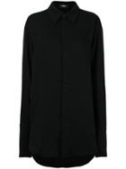 Yang Li Long-line Raw Cut Shirt - Black