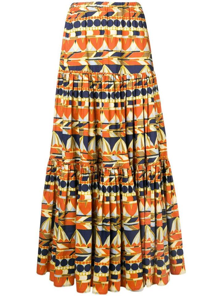 La Doublej Geometric Printed Skirt - Yellow
