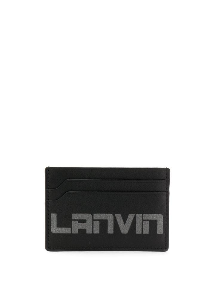 Lanvin Logo Print Card Holder - Black