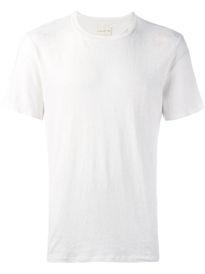 Simon Miller Crew Neck T-shirt, Men's, Size: Medium, White, Silk/cotton