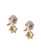 Burberry Crystal Charm Rose Gold-plated Nut And Bolt Earrings