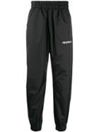 Applecore Logo Embroidered Track Pants - Black