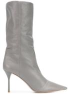 Miu Miu Pointed Toe Stiletto Boots - Grey