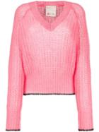 Marco De Vincenzo Ribbed V-neck Jumper - Pink