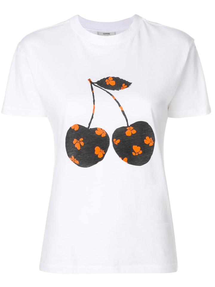 Ganni Cherry T-shirt - White