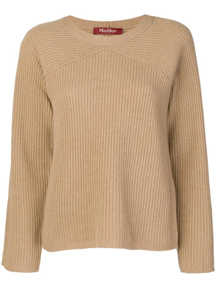 Max Mara Studio Ribbed Jumper - Nude & Neutrals
