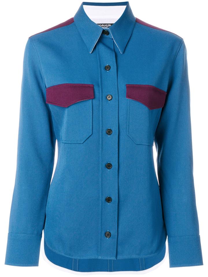 Calvin Klein 205w39nyc Contrast Panel Shirt - Blue